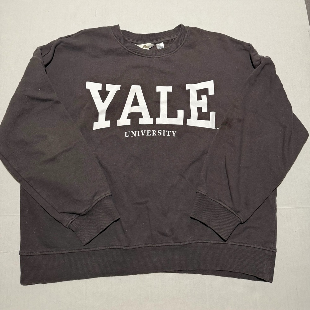 H&M x Yale University, grey crew neck pullover sweater, women's medium